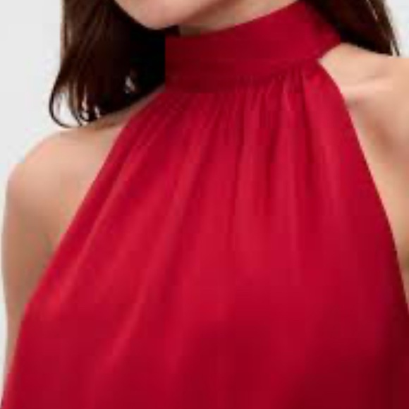 GAP Vibrant Sled Red Halter Blouse,Size S,Satin,100% polyester,Made in Vietnam - Picture 2 of 13